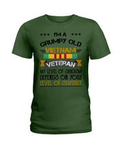 Load image into Gallery viewer, I'm A Grumpy Old Vietnam Veteran Special  Custom Design Ladies Tee

