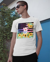Load image into Gallery viewer, Pig America Flag Sunflower Special Custom Design Guys Tee
