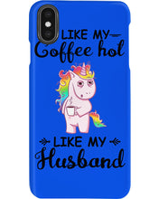 Load image into Gallery viewer, I Like My Coffee Hot Like My Husband Unicorn Gift For Men Phone case
