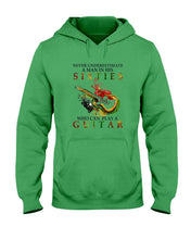 Load image into Gallery viewer, Never Underestimate A 60 Year Old Man Can Play A Guitar Hoodie
