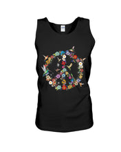 Load image into Gallery viewer, Hummingbird And Peace Sign Gift For Girls Unisex Tank Top
