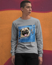 Load image into Gallery viewer, baby Pug In Denim Pocket Gift For Dog Lovers Unisex Long Sleeve
