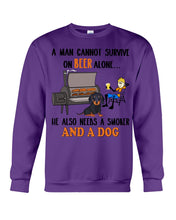 Load image into Gallery viewer, A Man Loves Beer And Dachshund Gift For Dog Lovers Sweatshirt

