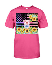 Load image into Gallery viewer, Pig America Flag Sunflower Special Custom Design Guys Tee
