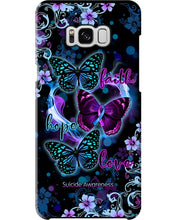 Load image into Gallery viewer, Purple Phone Case With Butterfly Faith Hope Love Suicide Awareness Gift Phone case
