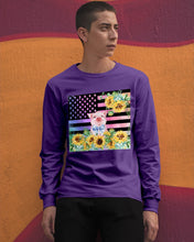 Load image into Gallery viewer, Pig America Flag Sunflower Special Custom Design Unisex Long Sleeve
