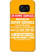 Load image into Gallery viewer, Je Suis Un Homme Chanceux J'ai Line Femme Custom Design Je Suis Son Roi Phone case
