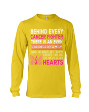 Load image into Gallery viewer, Behind Every Breast Cancer Fighter There Is An Even Stronger Family Unisex Long Sleeve
