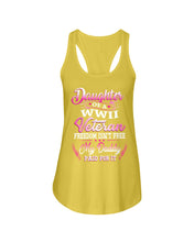 Load image into Gallery viewer, Daughter Of A Veteran Freedom Isn't Free Gift For Daughter Ladies Flowy Tank
