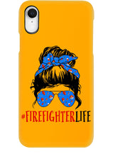 Load image into Gallery viewer, Firefighter Make You Life Safe Lady With Blue Ribbonhead Gift For Women Phone case
