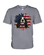 Load image into Gallery viewer, English Cocker Spaniel US Sunflower Gift For Dog Lovers Guys V-Neck
