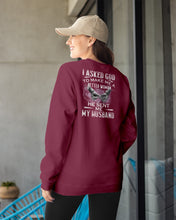Load image into Gallery viewer, Gift For Wife I Asked God To Make Me A Better Woman Sweatshirt
