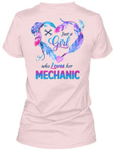 Load image into Gallery viewer, Vintage Funny Just A Girl Who Loves Her Mechanic Ladies V-Neck

