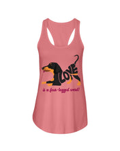 Load image into Gallery viewer, Love Is A Fou-legged Word Cute Gifts For Dog Lovers Ladies Flowy Tank
