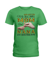 Load image into Gallery viewer, God Gifted Me Two Titles Mom And Nana And I Rock Them Both Ladies Tee
