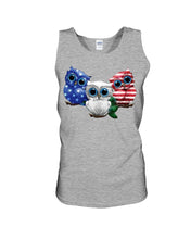 Load image into Gallery viewer, Lovely Phone Case Three Owl With US Flag Gift For Owl Lovers Unisex Tank Top
