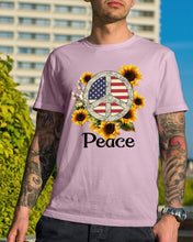 Load image into Gallery viewer, Peace Sign Sunflower Birthday Gift For Girls Guys Tee
