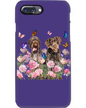 Load image into Gallery viewer, German Wirehaired Pointer With Peonies Gift For Dog Lovers Phone case
