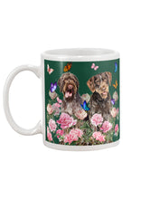 Load image into Gallery viewer, German Wirehaired Pointer With Peonies Gift For Dog Lovers Mug
