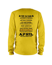 Load image into Gallery viewer, April Old Man Has Fought A Thousand Battles Trending For Birthday Gift Unisex Long Sleeve
