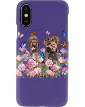 Load image into Gallery viewer, German Wirehaired Pointer With Peonies Gift For Dog Lovers Phone case
