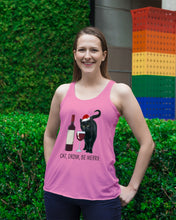 Load image into Gallery viewer, Cat Drink And Be Merry Meaningful Gift For Women Ladies Flowy Tank
