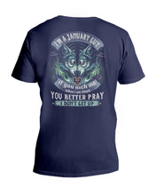 Load image into Gallery viewer, Wolf I'm A January Guy If You Pick Me Birthday Gift Guys V-Neck
