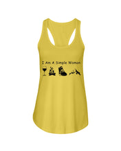 Load image into Gallery viewer, Simple Woman Loves Wine Camping Shoes And Climbing Ladies Flowy Tank
