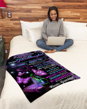 Load image into Gallery viewer, Purple Mandala Butterflies Grandma Gift For Granddaughter Think About You Fleece Blanket
