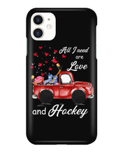Load image into Gallery viewer, All I Need Are Love And Hockey Gift For Hockey Players Phone case
