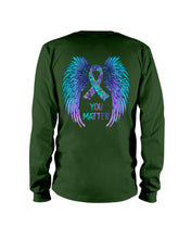 Load image into Gallery viewer, You Matter Ribbon Awareness With Angel Wings Unisex Long Sleeve
