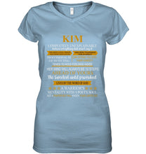 Load image into Gallery viewer, Kim Custom Name Gift A Warrior's Mentality With A Poet's Soul Ladies V-Neck
