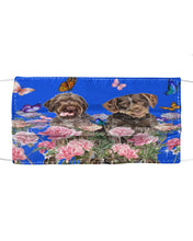 Load image into Gallery viewer, German Wirehaired Pointer With Peonies Gift For Dog Lovers Cloth Face Mask
