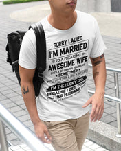 Load image into Gallery viewer, I'm The Lucky One Because I Get To Be Her Husband Gift For Husband Guys Tee

