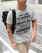 Load image into Gallery viewer, I'm The Lucky One Because I Get To Be Her Husband Gift For Husband Guys Tee
