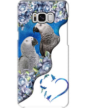 Load image into Gallery viewer, Magical Gray Couple African Parrot Gift For Bird Lovers Phone case
