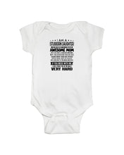 Load image into Gallery viewer, Stubborn Son Of Awesome Mom She'll Punch You Very Hard Baby Onesie
