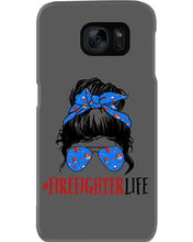 Load image into Gallery viewer, Firefighter Make You Life Safe Lady With Blue Ribbonhead Gift For Women Phone case

