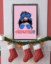 Load image into Gallery viewer, Firefighter Make You Life Safe Lady With Blue Ribbonhead Gift For Women Vertical Poster
