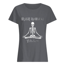 Load image into Gallery viewer, Yoga Iron Skeleton Dark Blue Background Gift For Men Ladies Tee

