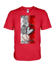Load image into Gallery viewer, Baseball Peaceful Love Gift For Baseball Lovers Guys V-Neck
