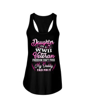Load image into Gallery viewer, Daughter Of A Veteran Freedom Isn't Free Gift For Daughter Ladies Flowy Tank
