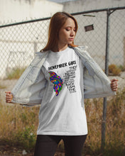 Load image into Gallery viewer, Birthday Gift For November Girl They Whispered To Her You Cannot Withstand The Storm Guys Tee
