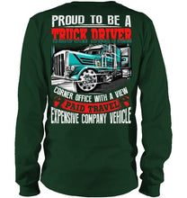 Load image into Gallery viewer, Proud To Be A Truck Driver Corner Office With A View Unisex Long Sleeve
