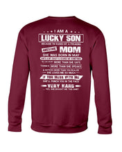 Load image into Gallery viewer, Gift For Lucky Son May Mom Loves Me So Much Sweatshirt
