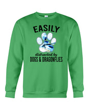 Load image into Gallery viewer, Easily Distracted By Dogs And Dragonflies Gift For Dog Lovers Sweatshirt
