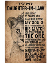 Load image into Gallery viewer, Present For  Daughter-in-law It Was My Son's Choice    Custom Design Vertical Poster
