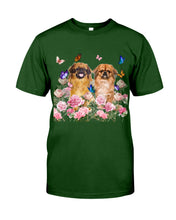 Load image into Gallery viewer, Pekingese With Peonies Gift For Dog Lovers Guys Tee

