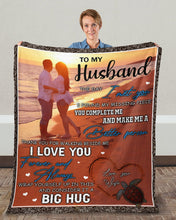 Load image into Gallery viewer, Gift For Husband Sea Turtle On Beach You Make Me A Better Person Fleece Blanket

