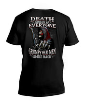 Load image into Gallery viewer, Death Smiles At Everyone Grumpy Old Men Smile Back Gift For Men Guys V-Neck
